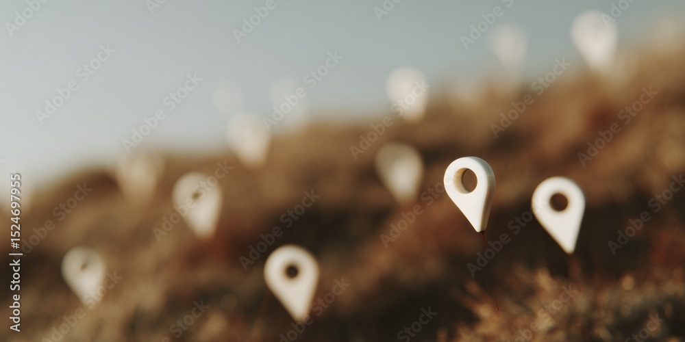 Aufkleber Futuristic Digital Location Tracking Interface with Warm Rustic Textures and Earthy Tones for Modern Navigation and Tech Marketing