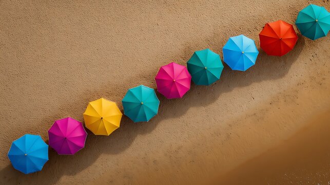 Colorful umbrella on the beach