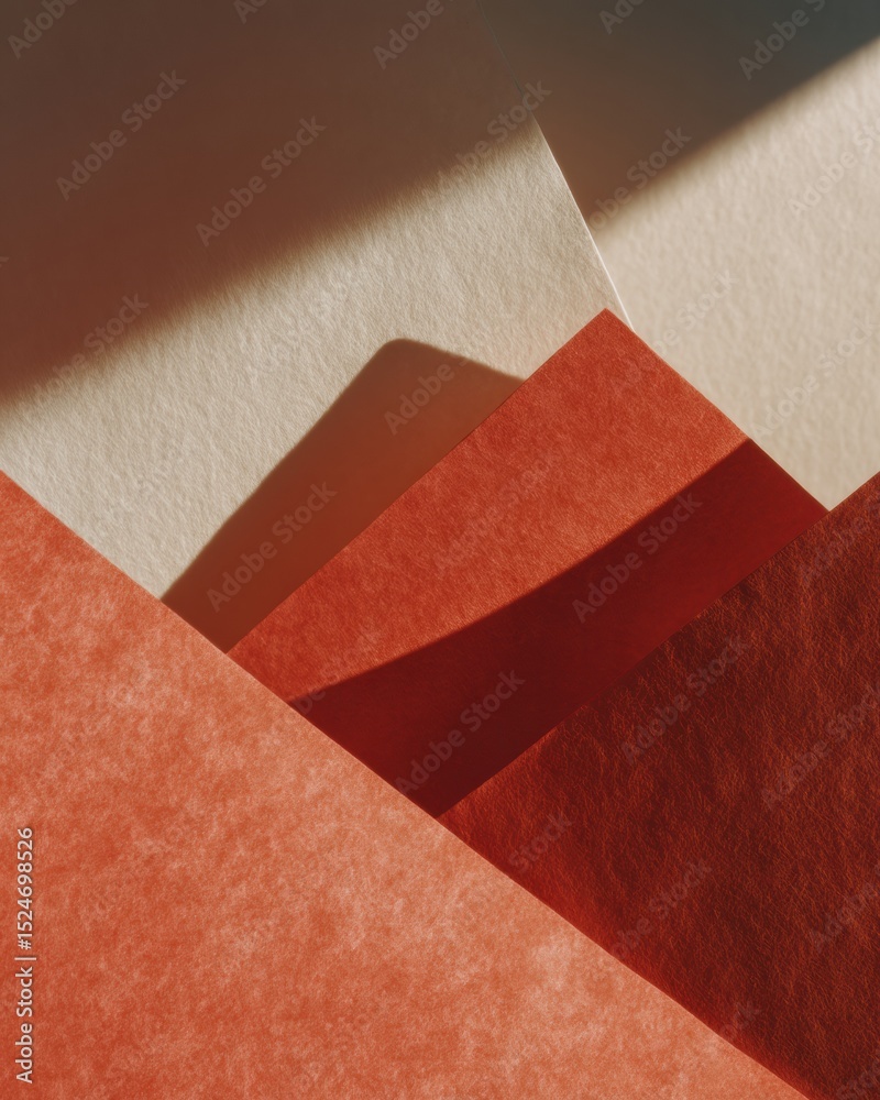 Poster modern abstract paper art featuring warm earth tone layers and soft shadow play for contemporary int