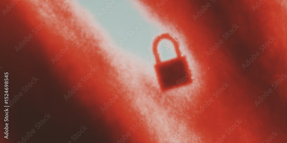 Leinwandbilder Digital padlock hovering in streams of binary code with vibrant red glow signifying advanced cybersecurity and encryption technology for digital privacy solutions