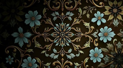 Fototapeta premium ornate white and gold floral pattern