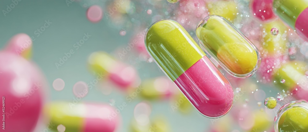 Poster Futuristic Molecular Diagnostics Capsules with Digital Data Streams and Holograms in Advanced Pharmaceutical Lab for Innovative Drug Development