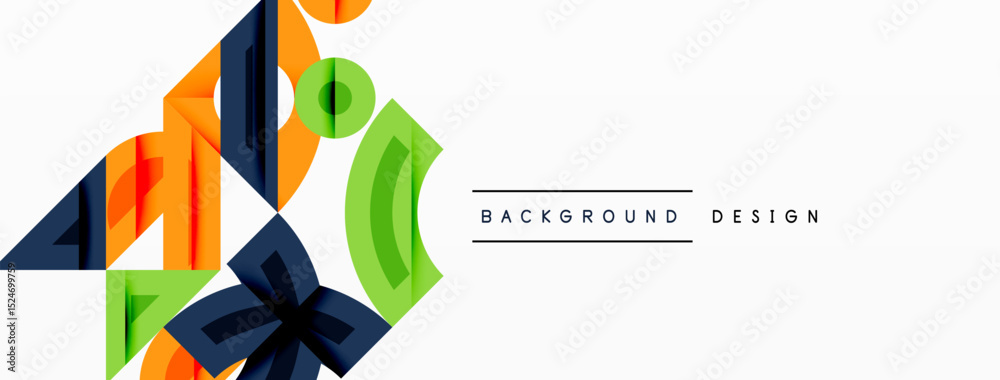 Poster abstract geometric shapes, vibrant colors, modern design. clean background creates dynamic visual im