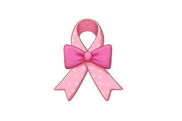 Pink ribbon on white background