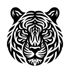 Fototapeta premium Ornate tribal style tiger head design