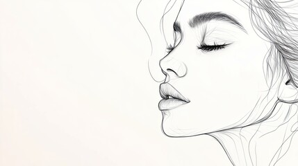 Minimalistic Line Art of a Woman's Face