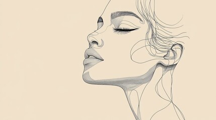 Minimalistic Line Art of a Woman's Face