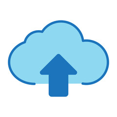 cloud upload blue icon 