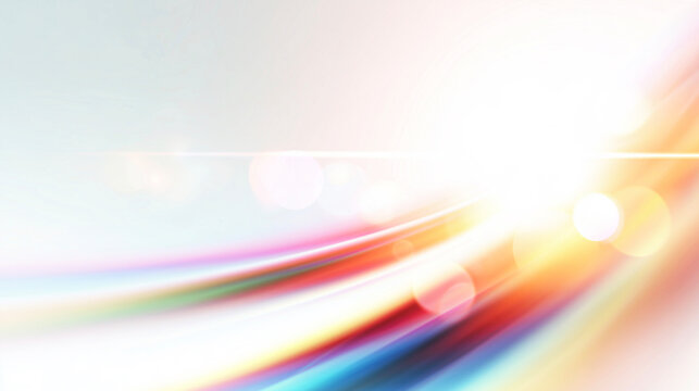 Fototapeta カラフルな光の軌跡がスピード感を演出する抽象背景（テクノロジー・ビジネス・デジタル）