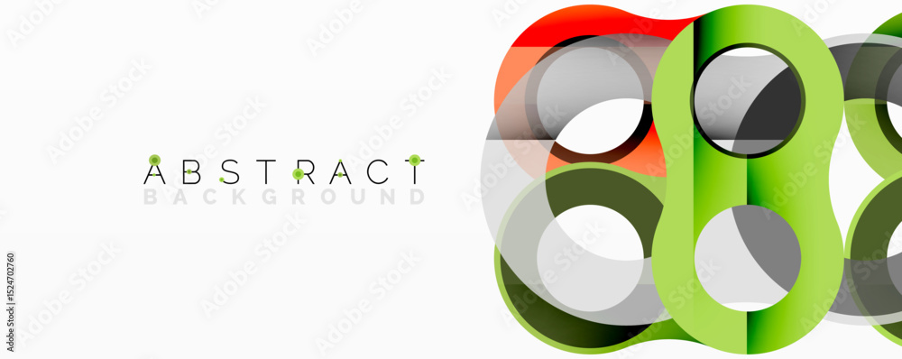Poster Bright abstract shapes overlap, creating dynamic visual effect. Modern design elements suggest innovation, technology, energy.