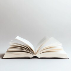 Fototapeta premium Open Book on White Background: Education Concept
