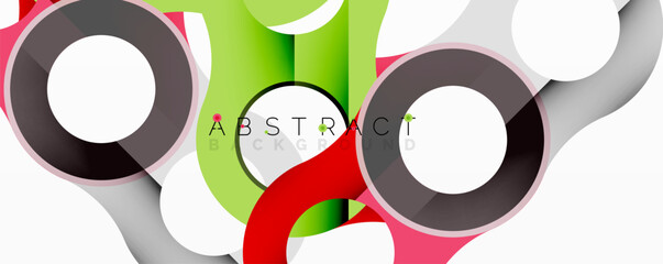 Obraz premium Abstract design features overlapping circles, vibrant colors, dynamic composition. Modern graphic element for backgrounds, presentations.