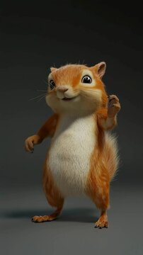 Adorable 3D Rendered Chipmunk Character Happy and Playful