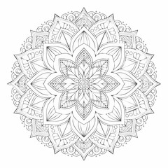 Lotus Trendy Circular Abstract Fine lines Contemporary Mandala Art Illustration with Intricate Patterns and Spiritual Design for Meditation and Decoration