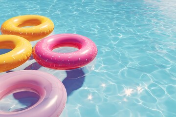Life buoy floating in pool