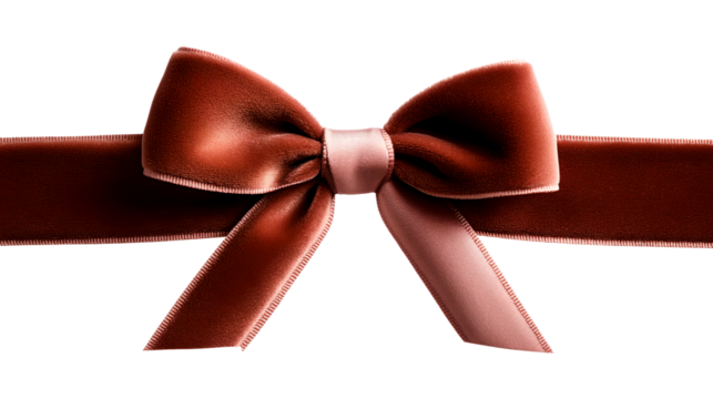 the photograph features a decorative ribbon tied in a bow. the fabric has a rich, brown color with a hint of sheen and a softer backing color