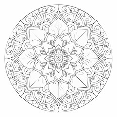 Stylized Spiritual Relaxation Colorful Chakra Abstract Mandala Art Illustration with Intricate Patterns and Spiritual Design for Meditation and Decoration