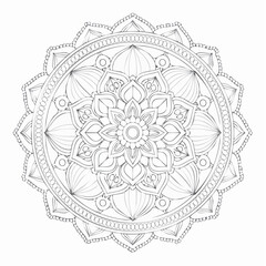 Art Vector Inspirational Isometric Symmetry Doodle Mandala Art Illustration with Intricate Patterns and Spiritual Design for Meditation and Decoration