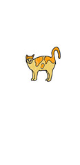 Hand-drawn Sketch of a Calico Cat with Orange Patches