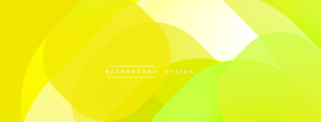 Abstract yellow design. Overlapping shapes create dynamic visual effect. Modern, vibrant, smooth gradients present clean aesthetic.