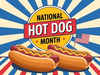 Celebrating National Hot Dog Month with Patriotic Flair and Delicious Hot Dogs with Mustard festive