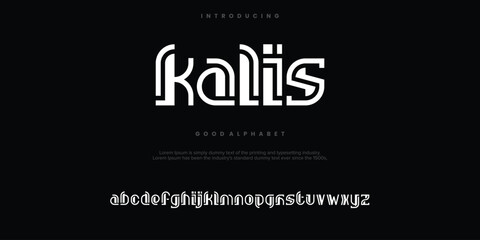 Kalis minimal abstract alphabet fonts. Typography  logo creative font. vector illustration