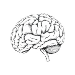 Fototapeta premium Intricate Hand-Drawn Brain Sketch