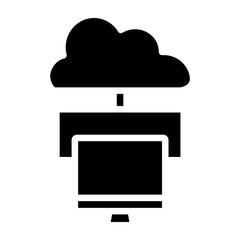 Monitoring Vector Glyph Icon Design