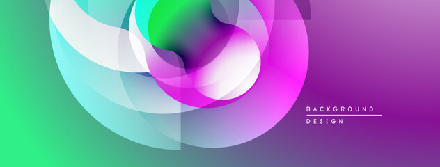 Abstract flowing shapes, vibrant colors blend. Modern design, gradient effect creates dynamic visual impact. Smooth transitions, artistic composition.