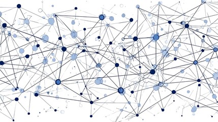 Abstract Network Connection:  Intricate Web of Nodes and Lines, Digital Technology Concept.  Ideal for presentations, websites, or reports on connectivity, networking, or communication.