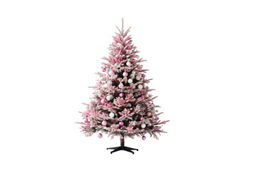 Pink White Pine Christmas tree Sparkling Snowy Festive Beauty