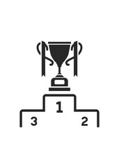 Obraz premium Podium Sports Awards Black Glyph Icon Stock Illustration