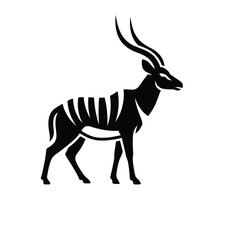 Obraz premium Stylish black and white nyala antelope illustration