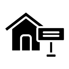 House For Sale Vector Glyph Icon Design