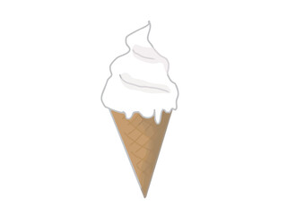 Illustration of a slightly melted soft serve ice cream