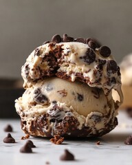 Delicious Double Chocolate Chip Ice Cream Sandwich