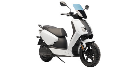 A white electric scooter isolated on a transparent background