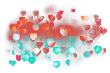 PNG Bokeh hearts background illuminated