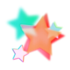 Colorful star bokeh effect png on transparent background