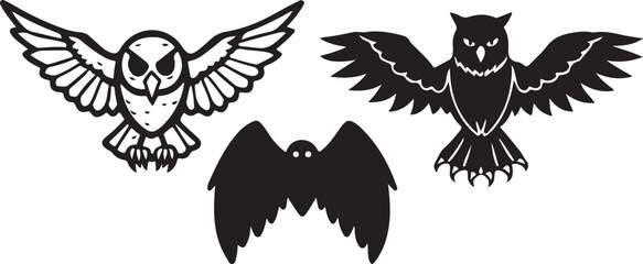 Eagle tattoo design with black and white wings vector illustration