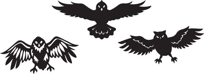 Eagle vector illustration with wings flying silhouette bird icon design symbol tattoo art freedom nature flight feather hawk falcon dove angel