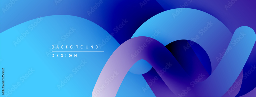 Aufkleber abstract fluid shapes, blue purple gradients. modern design, dynamic composition, smooth curves crea