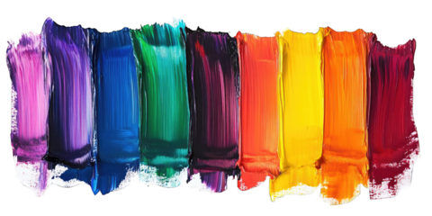 Colorful paint strokes in spectrum