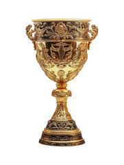Golden Trophy with Baroque Detailing, Transparent PNG