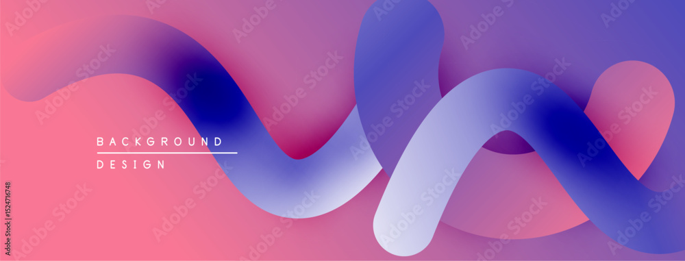 Aufkleber Abstract fluid shapes, vibrant colors blend. Gradient background creates dynamic visual effect. Modern design element.