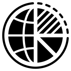 Pie Chart Globe Icon