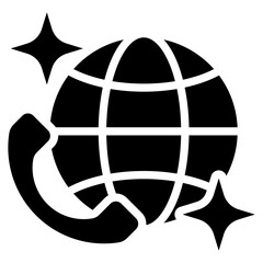 Phone Call Globe Icon