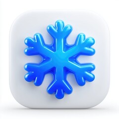 Obraz premium Blue snowflake icon on a white background.
