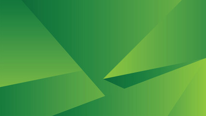 Abstract green background composed of overlapping geometric polygonal shapes with a smooth gradient effect. Graphic design concept