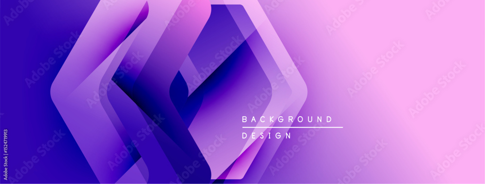 Poster Abstract gradient shapes create dynamic composition. Purple, pink hues blend smoothly, modern design element.